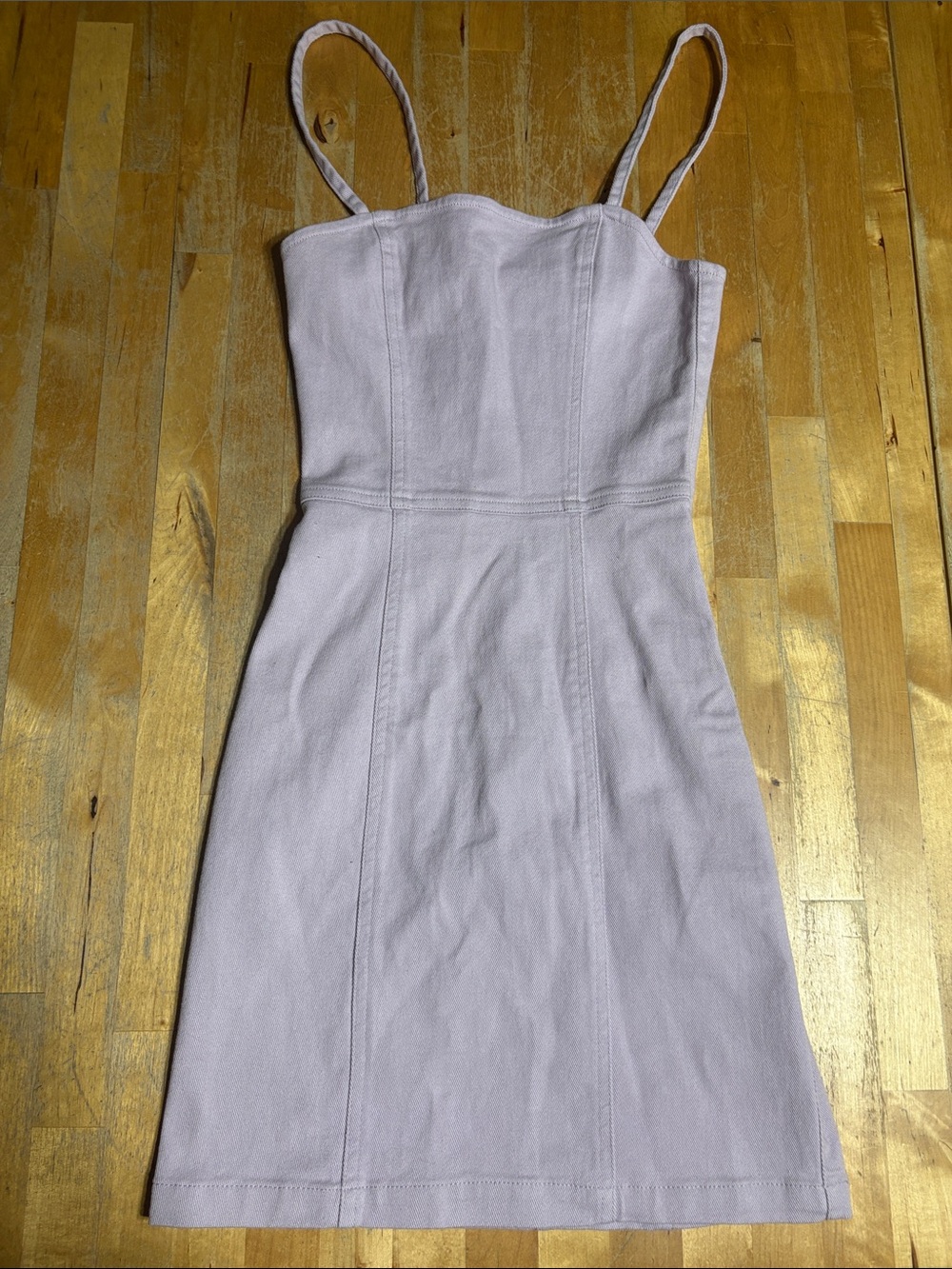 H&M Divided Light Lilac Jean Spaghetti-Strap Mini Dress